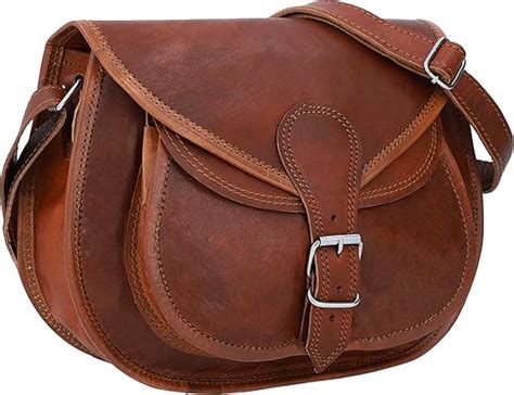 sac à bandoulière faux cuir marron vintage